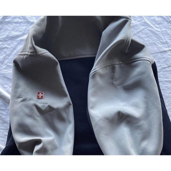 Swiss Tech Full Zip Neck Fleece Jacket Sweater Navy Pullover Mens sz small 34-36 - Picture 12 of 16
